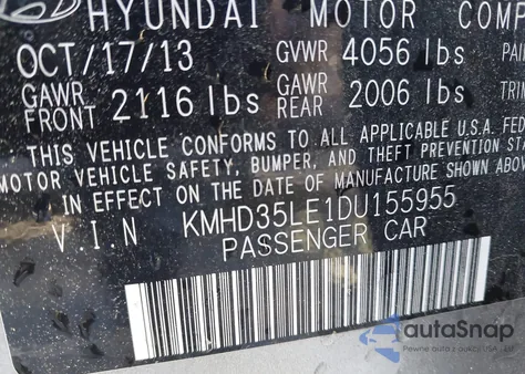 2013 Hyundai Elantra Gt from USA, damaged, VIN KMHD35LE1DU155955